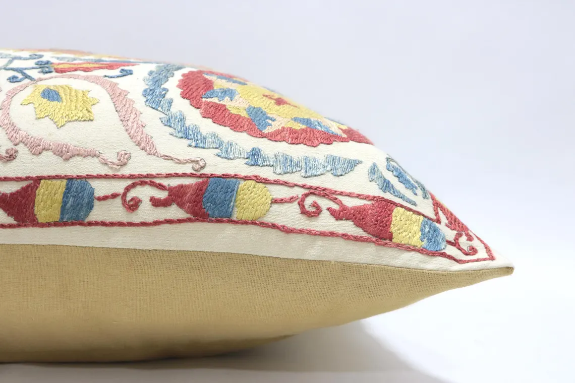 Suzani Pillow Uzbek hand embroidery Suzani Throw Pillow, Suzani Cushion Cover Suzani Pillow Cover Hand Embroidery Pillow Best Sale