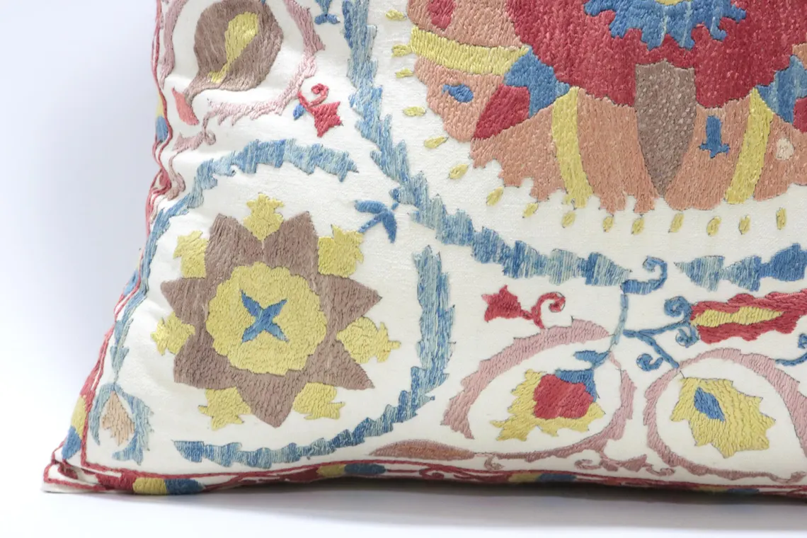 Suzani Pillow Uzbek hand embroidery Suzani Throw Pillow, Suzani Cushion Cover Suzani Pillow Cover Hand Embroidery Pillow Best Sale