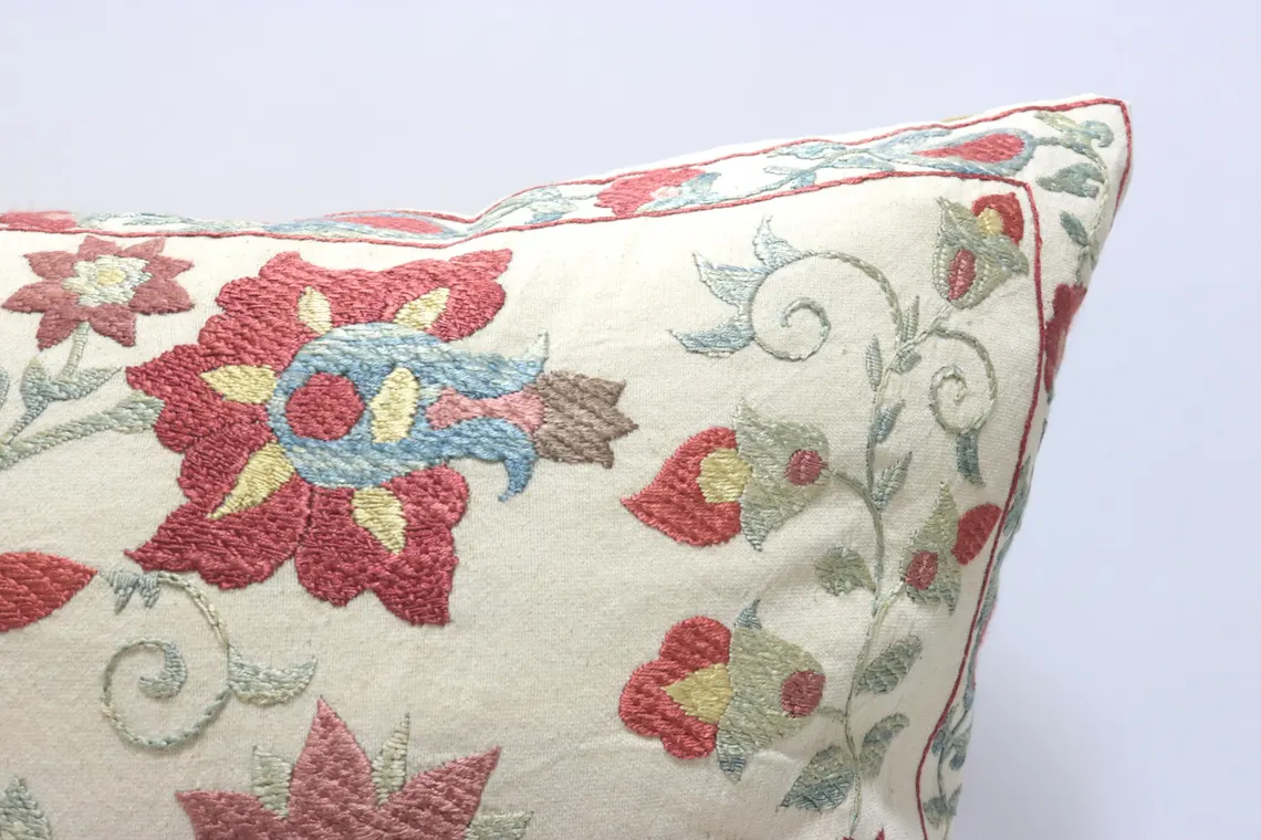 Suzani Pillow Uzbek hand embroidery Suzani Throw Pillow, Suzani Cushion Cover Suzani Pillow Cover Hand Embroidery Pillow Best Sale
