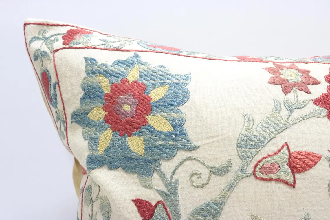 Suzani Pillow Uzbek hand embroidery Suzani Throw Pillow, Suzani Cushion Cover Suzani Pillow Cover Hand Embroidery Pillow Best Sale