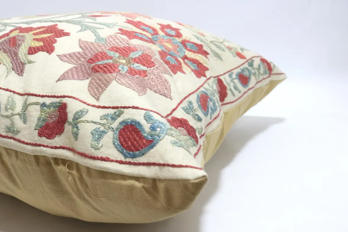 Suzani Pillow Uzbek hand embroidery Suzani Throw Pillow, Suzani Cushion Cover Suzani Pillow Cover Hand Embroidery Pillow Best Sale