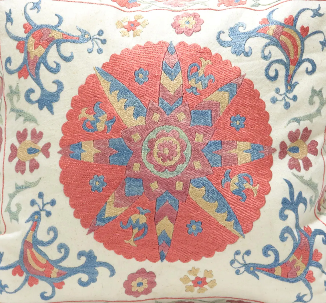 Suzani Pillow Uzbek hand embroidery Suzani Throw Pillow, Suzani Cushion Cover Suzani Pillow Cover Hand Embroidery Pillow Best Sale