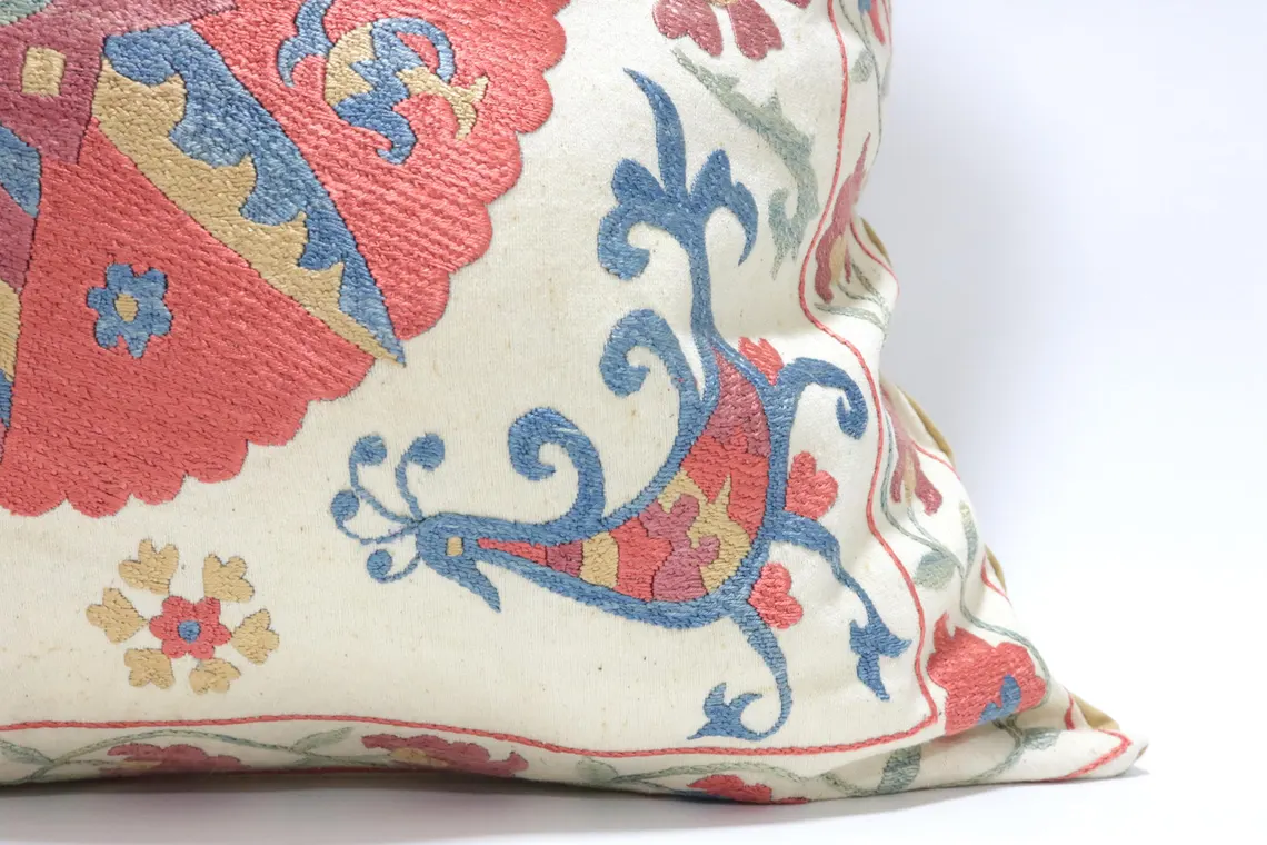 Suzani Pillow Uzbek hand embroidery Suzani Throw Pillow, Suzani Cushion Cover Suzani Pillow Cover Hand Embroidery Pillow Best Sale