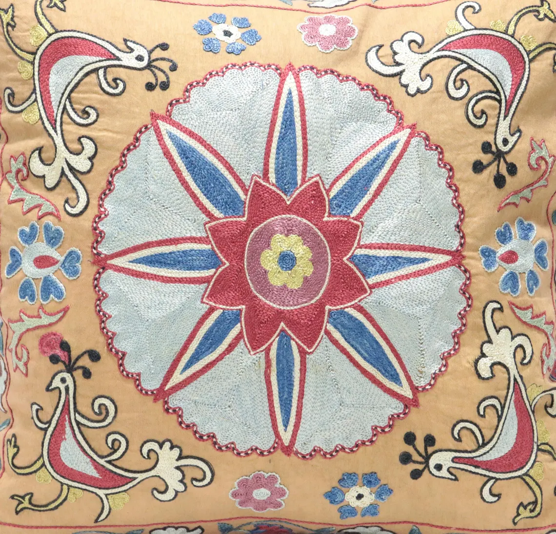 Suzani Pillow Uzbek hand embroidery Suzani Throw Pillow, Suzani Cushion Cover Suzani Pillow Cover Hand Embroidery Pillow Best Sale