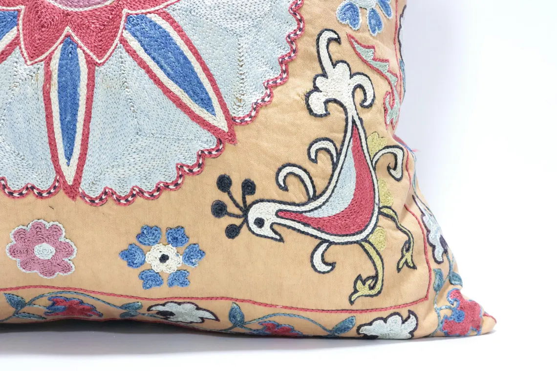 Suzani Pillow Uzbek hand embroidery Suzani Throw Pillow, Suzani Cushion Cover Suzani Pillow Cover Hand Embroidery Pillow Best Sale