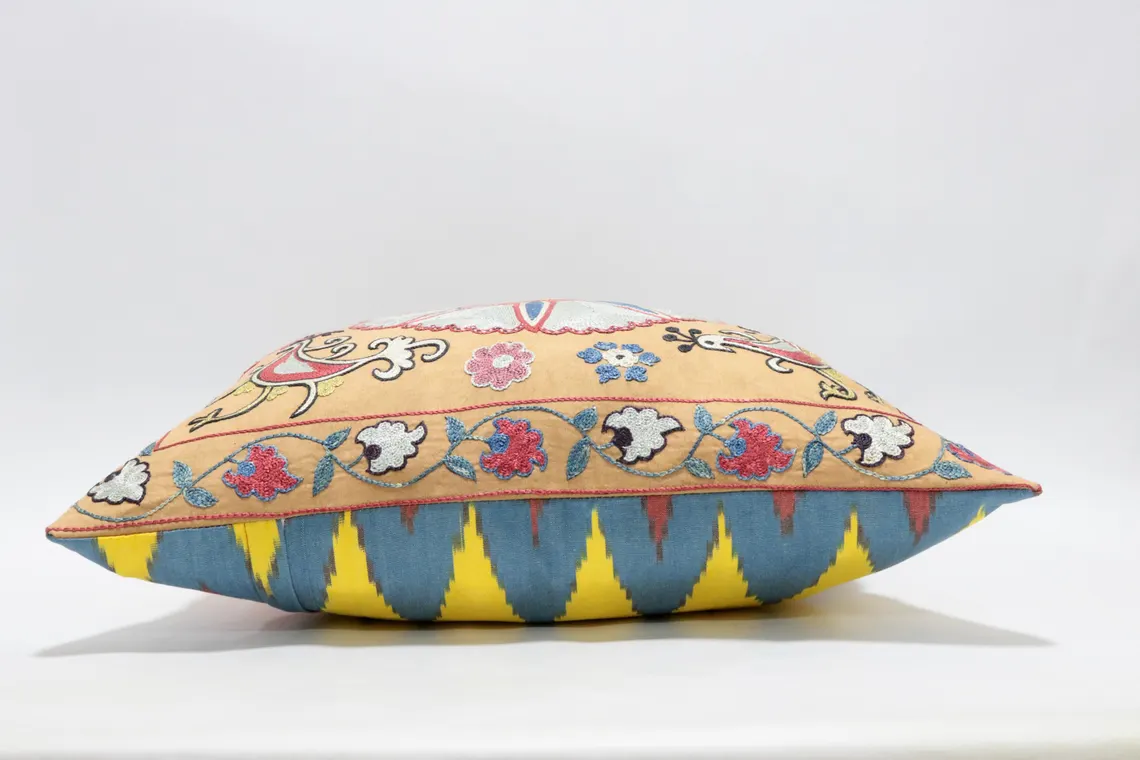 Suzani Pillow Uzbek hand embroidery Suzani Throw Pillow, Suzani Cushion Cover Suzani Pillow Cover Hand Embroidery Pillow Best Sale