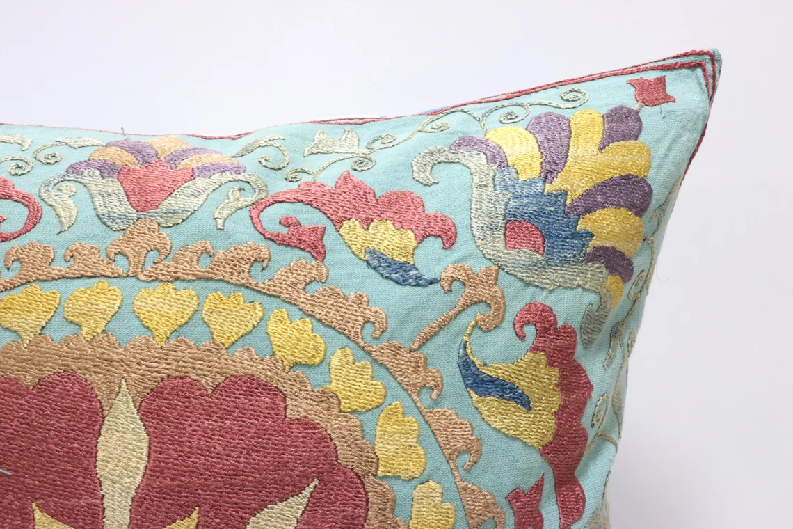 Suzani Pillow Uzbek hand embroidery Suzani Throw Pillow, Suzani Cushion Cover Suzani Pillow Cover Hand Embroidery Pillow Best Sale