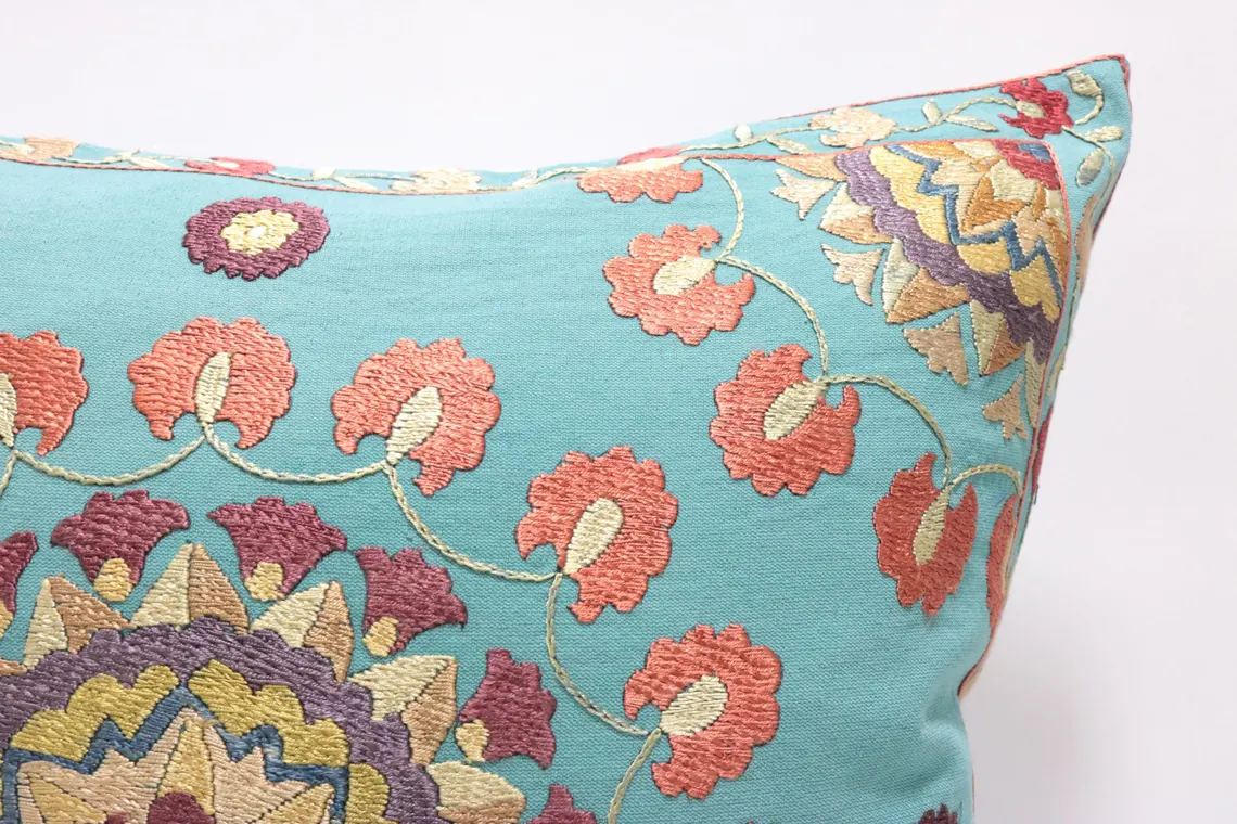 Suzani Pillow Uzbek hand embroidery Suzani Throw Pillow, Suzani Cushion Cover Suzani Pillow Cover Hand Embroidery Pillow Best Sale