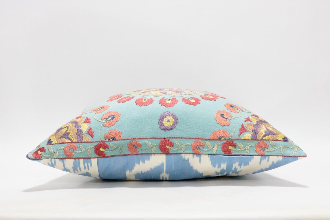 Suzani Pillow Uzbek hand embroidery Suzani Throw Pillow, Suzani Cushion Cover Suzani Pillow Cover Hand Embroidery Pillow Best Sale