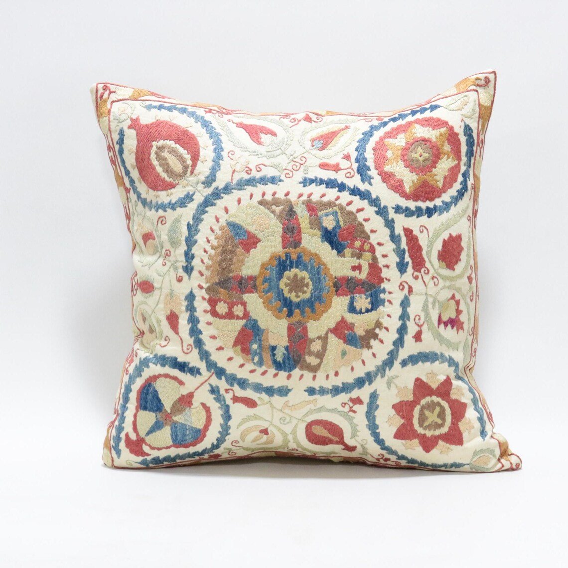 Suzani Pillow Uzbek hand embroidery Suzani Throw Pillow, Suzani Cushion Cover Suzani Pillow Cover Hand Embroidery Pillow Best Sale