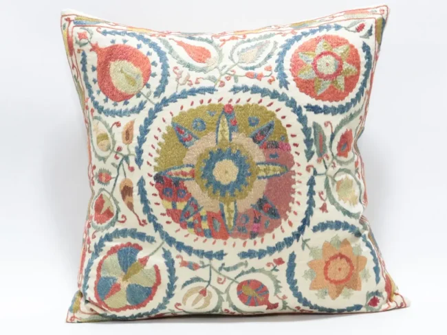 Suzani Pillow Uzbek hand embroidery Suzani Throw Pillow, Suzani Cushion Cover Suzani Pillow Cover Hand Embroidery Pillow Best Sale