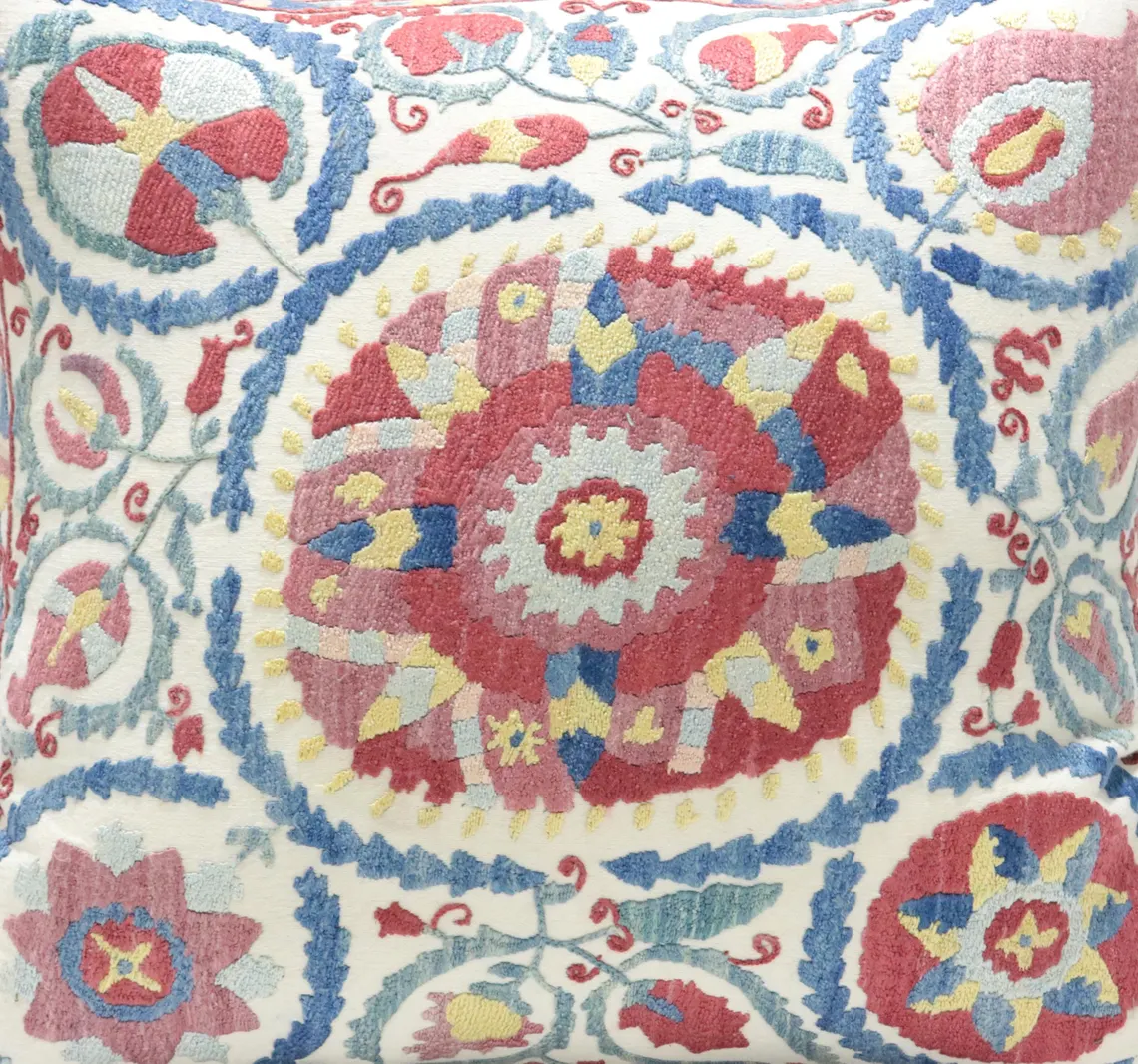 Suzani Pillow Uzbek hand embroidery Suzani Throw Pillow, Suzani Cushion Cover Suzani Pillow Cover Hand Embroidery Pillow Best Sale
