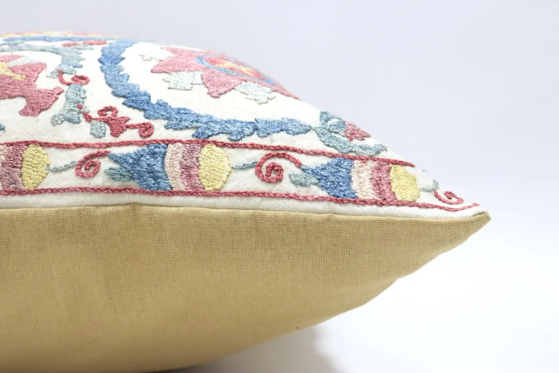 Suzani Pillow Uzbek hand embroidery Suzani Throw Pillow, Suzani Cushion Cover Suzani Pillow Cover Hand Embroidery Pillow Best Sale