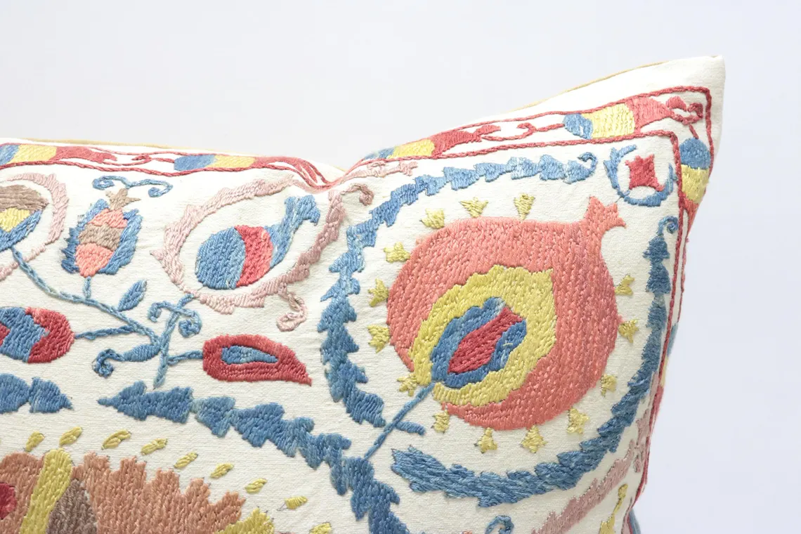 Suzani Pillow Uzbek hand embroidery Suzani Throw Pillow, Suzani Cushion Cover Suzani Pillow Cover Hand Embroidery Pillow Best Sale