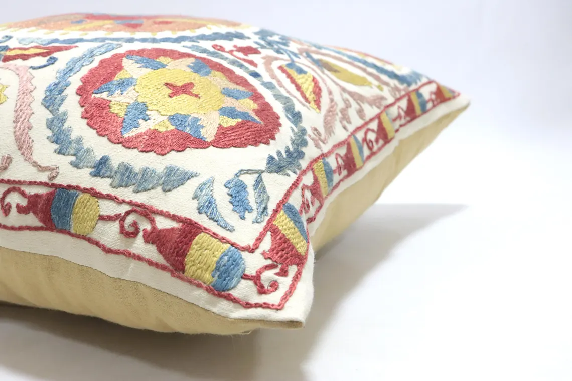 Suzani Pillow Uzbek hand embroidery Suzani Throw Pillow, Suzani Cushion Cover Suzani Pillow Cover Hand Embroidery Pillow Best Sale
