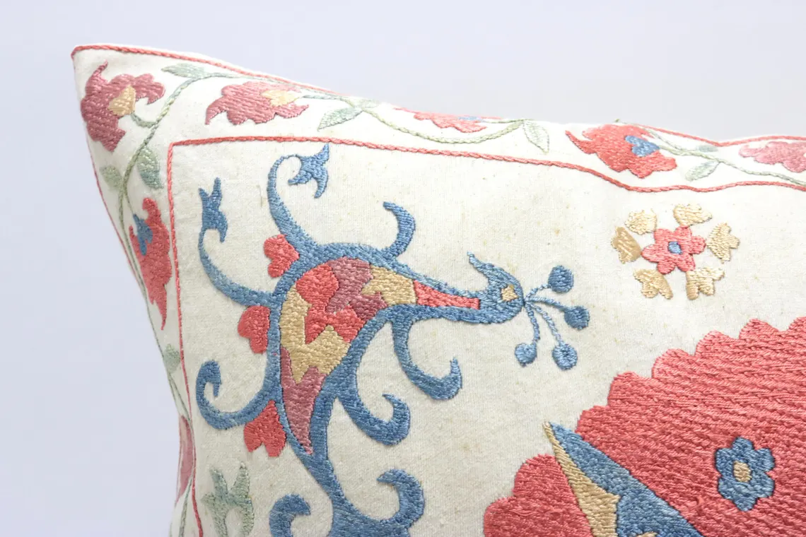 Suzani Pillow Uzbek hand embroidery Suzani Throw Pillow, Suzani Cushion Cover Suzani Pillow Cover Hand Embroidery Pillow Best Sale