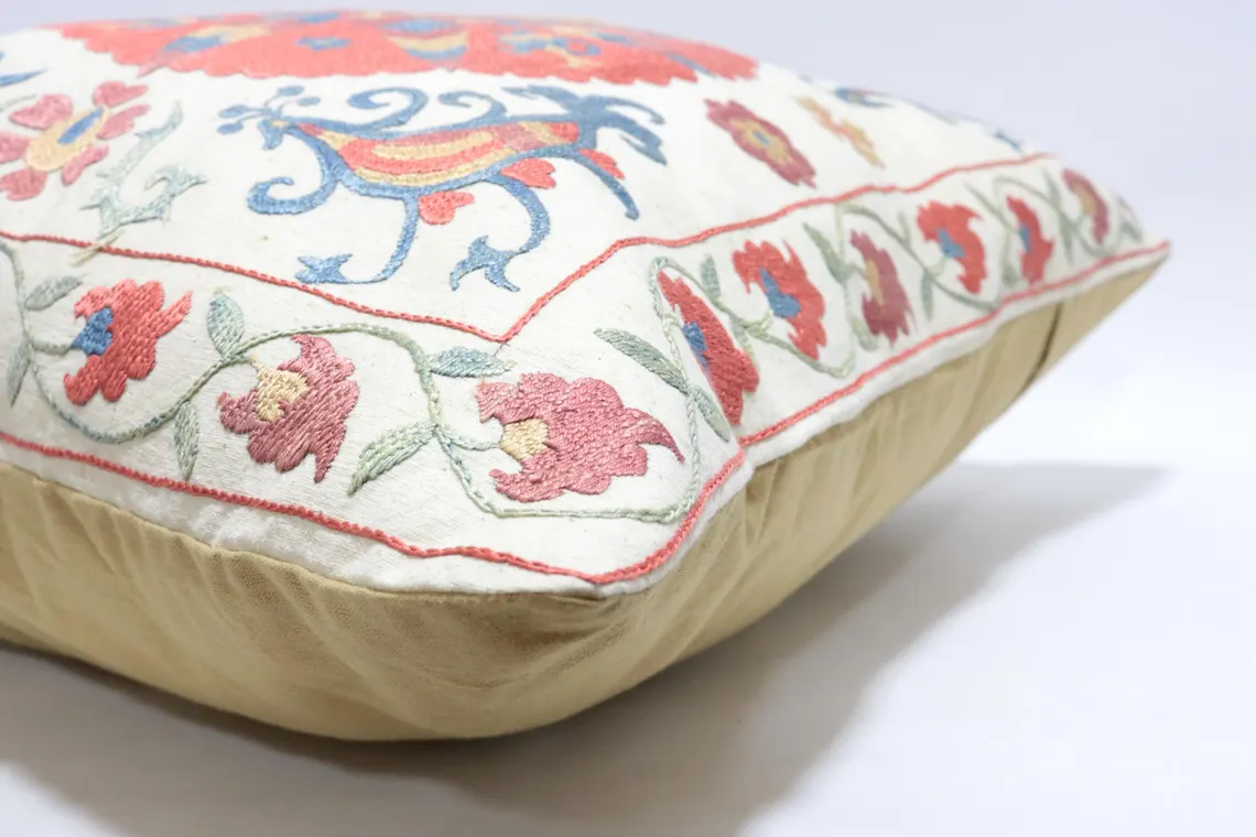 Suzani Pillow Uzbek hand embroidery Suzani Throw Pillow, Suzani Cushion Cover Suzani Pillow Cover Hand Embroidery Pillow Best Sale
