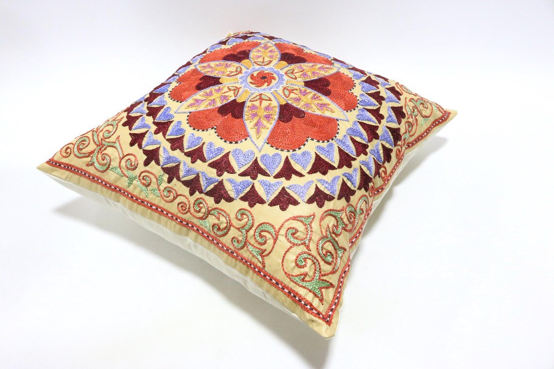 il_1140xN.6483095204_5y8x Suzani Pillow Uzbek Embroidery,Suzani Throw Pillow, Suzani Cushion Cover,Suzani Pillow Cover,Hand Embroidery Suzani Pillow,Best Sale