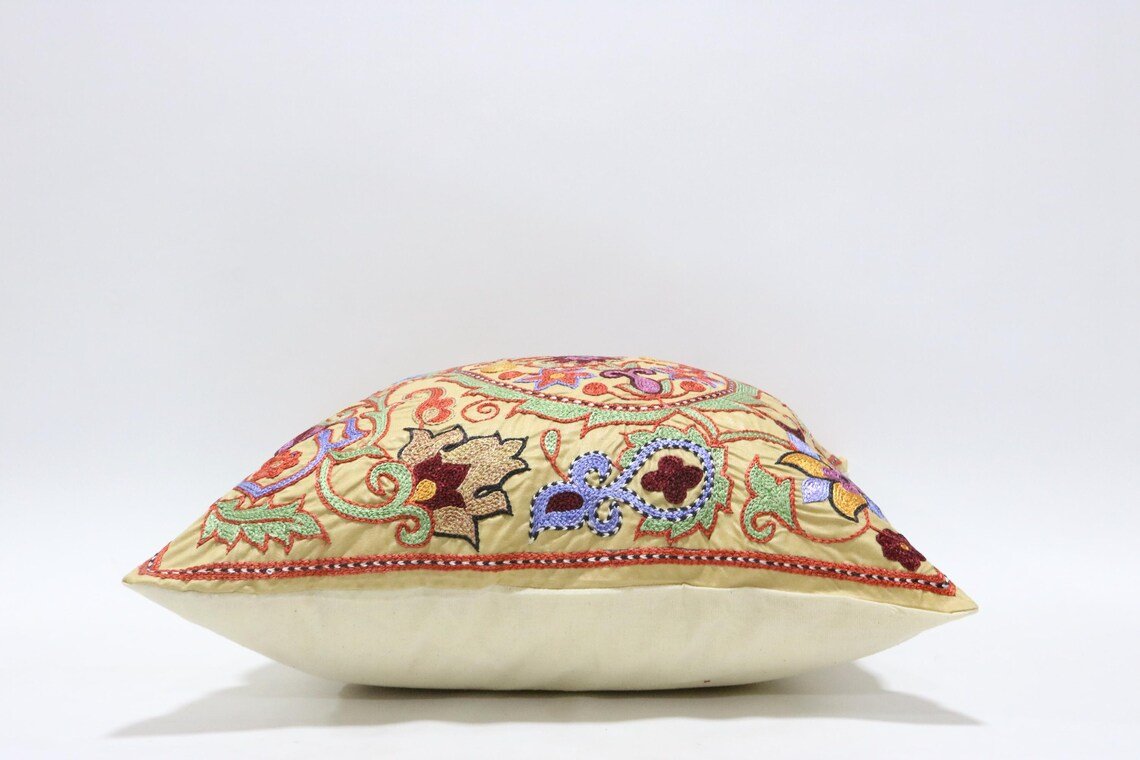 Suzani Pillow Uzbek Embroidery,Suzani Throw Pillow, Suzani Cushion Cover,Suzani Pillow Cover,Hand Embroidery Suzani Pillow,Best Sale