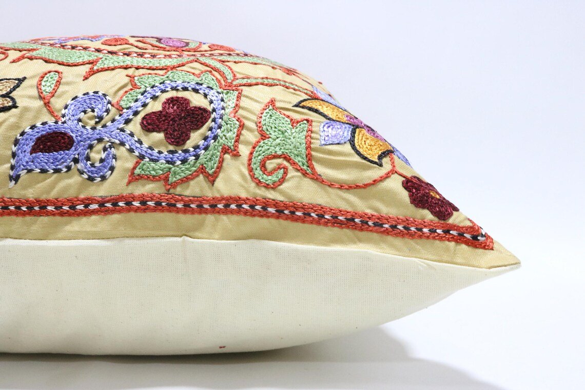 Suzani Pillow Uzbek Embroidery,Suzani Throw Pillow, Suzani Cushion Cover,Suzani Pillow Cover,Hand Embroidery Suzani Pillow,Best Sale