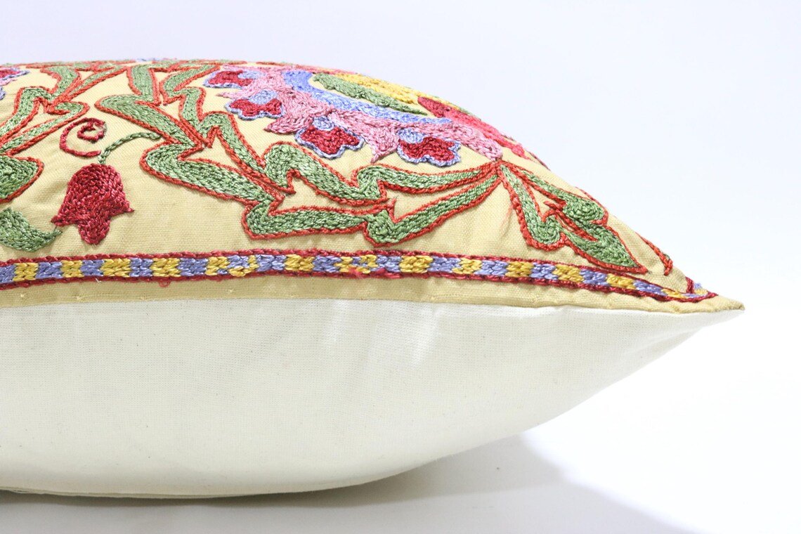 Suzani Pillow Uzbek Embroidery,Suzani Throw Pillow, Suzani Cushion Cover,Suzani Pillow Cover,Hand Embroidery Suzani Pillow,Best Sale