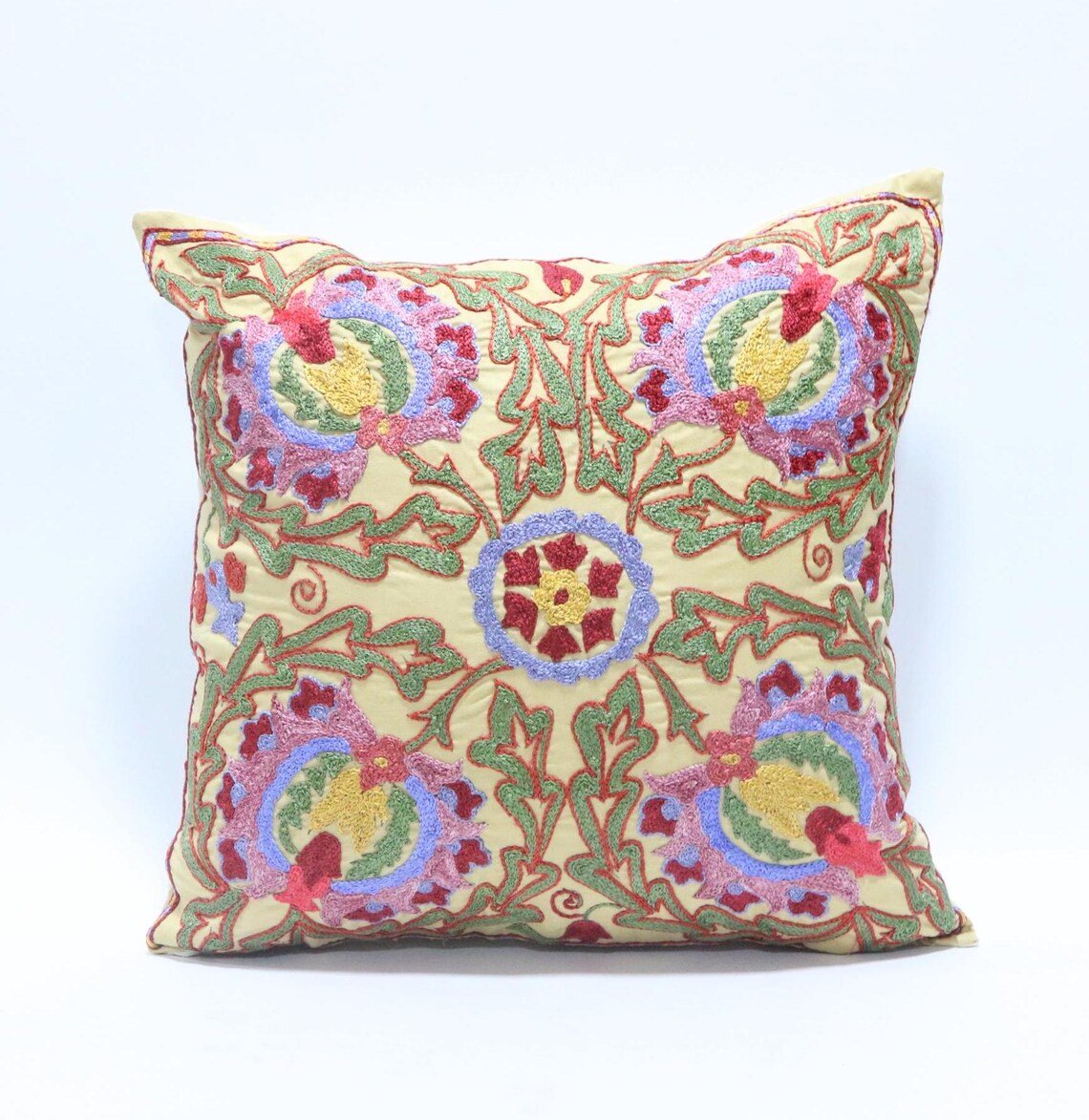 Suzani Pillow Uzbek Embroidery,Suzani Throw Pillow, Suzani Cushion Cover,Suzani Pillow Cover,Hand Embroidery Suzani Pillow,Best Sale