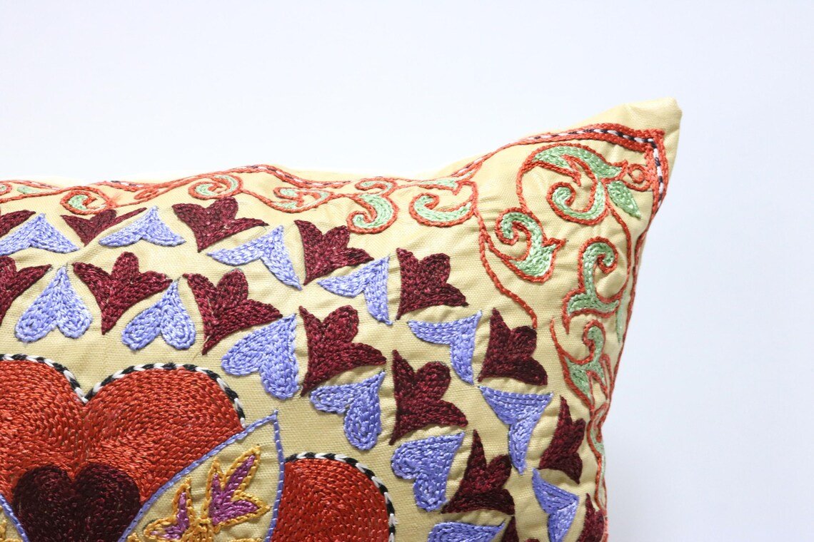 il_1140xN.6531200815_cr3u Suzani Pillow Uzbek Embroidery,Suzani Throw Pillow, Suzani Cushion Cover,Suzani Pillow Cover,Hand Embroidery Suzani Pillow,Best Sale