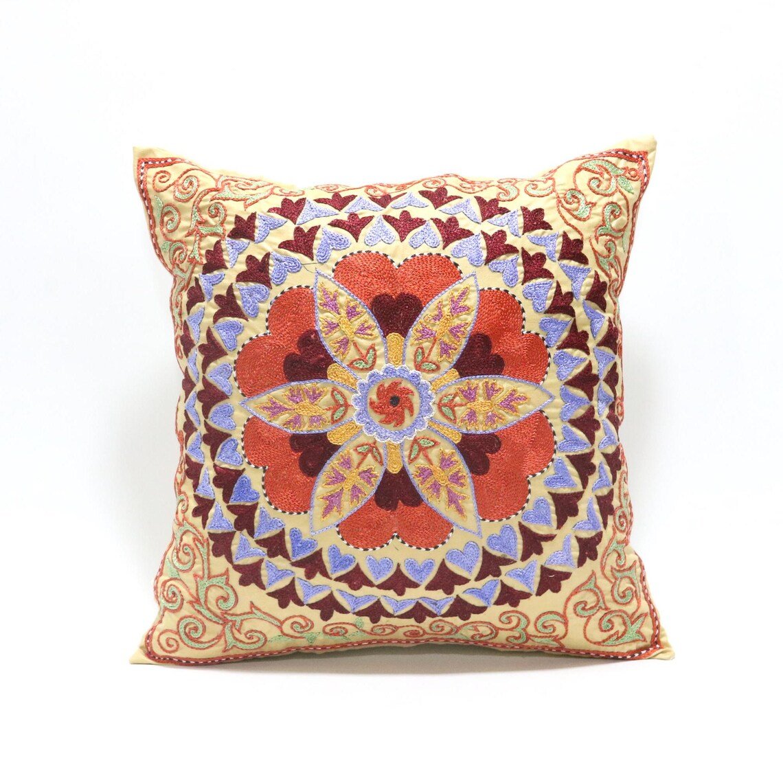 il_1140xN.6531204183_j3jf Suzani Pillow Uzbek Embroidery,Suzani Throw Pillow, Suzani Cushion Cover,Suzani Pillow Cover,Hand Embroidery Suzani Pillow,Best Sale