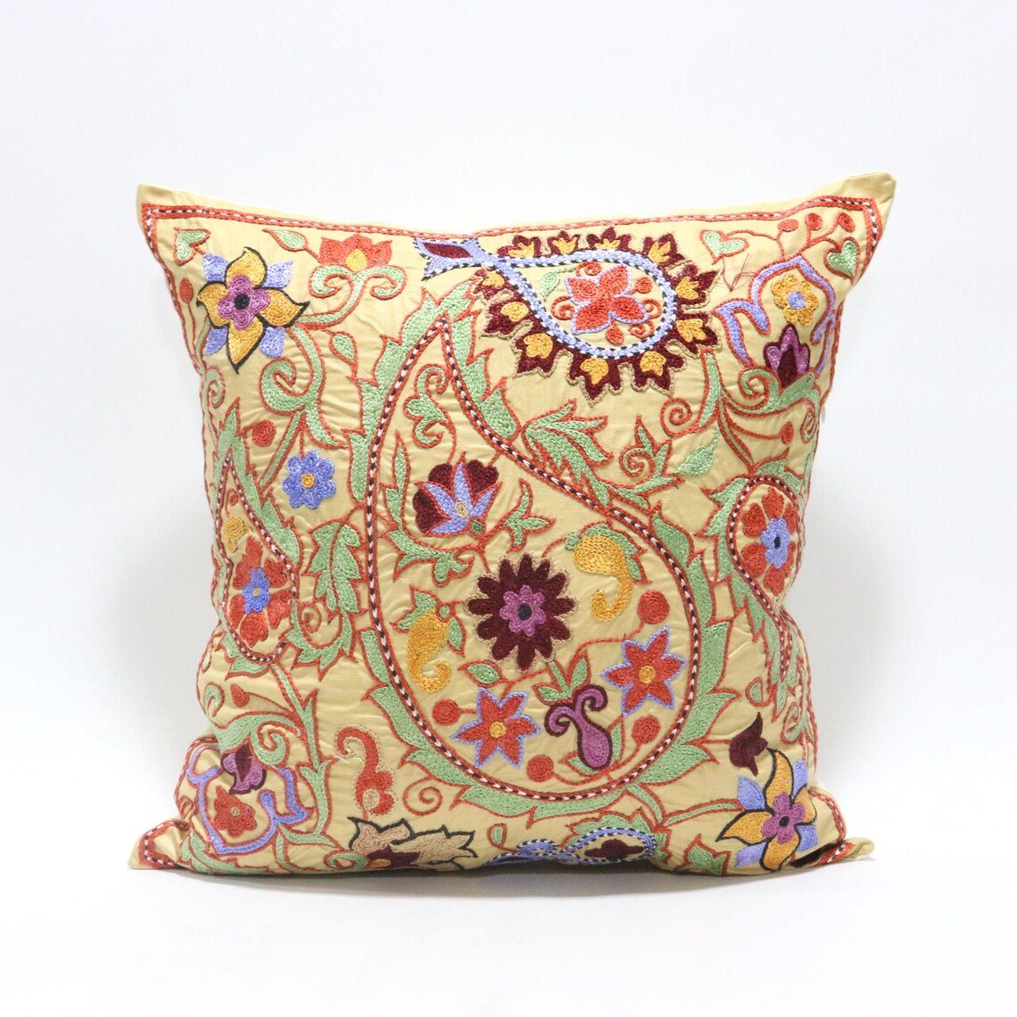 Suzani Pillow Uzbek Embroidery,Suzani Throw Pillow, Suzani Cushion Cover,Suzani Pillow Cover,Hand Embroidery Suzani Pillow,Best Sale