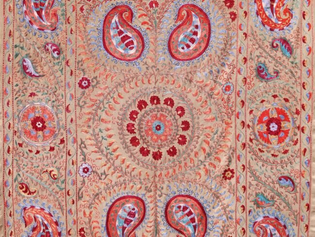 Silk Suzani Clasic Uzbek embroidery,Suzani Fabric Suzani Wall Hanging, Bedspread, Bed cover, Wall hanging, Wall Decor fabric, Tablecloth