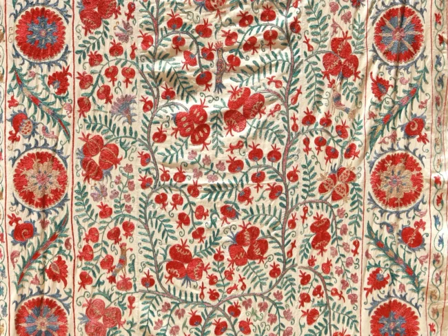 Suzani Uzbek handmade embroidery,Suzani Fabric Suzani Wall Hanging,  Bedspread, Bedcover, Wall hanging Decorative fabric, Suzani tablecloth.