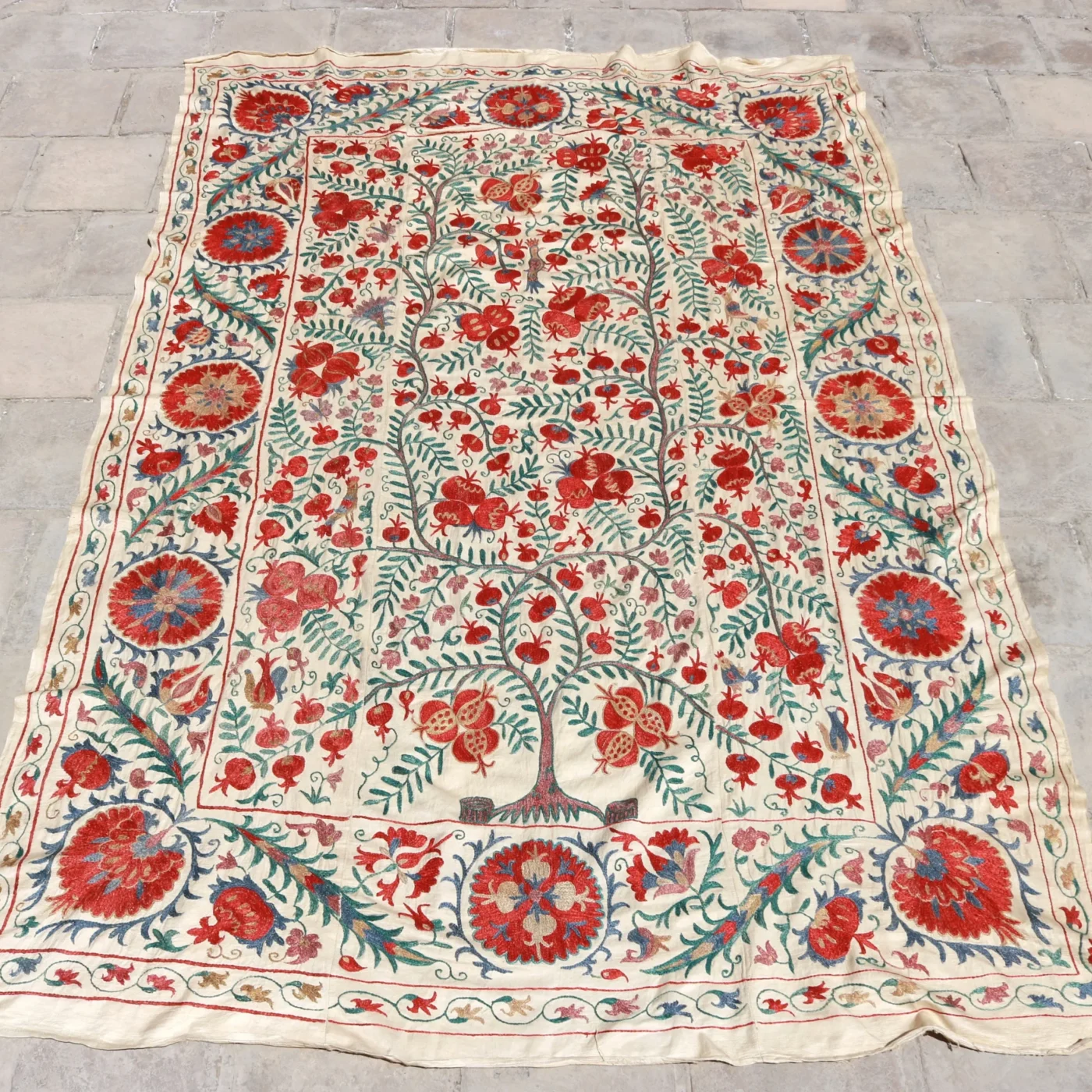 Suzani Uzbek handmade embroidery,Suzani Fabric Suzani Wall Hanging,  Bedspread, Bedcover, Wall hanging Decorative fabric, Suzani tablecloth.