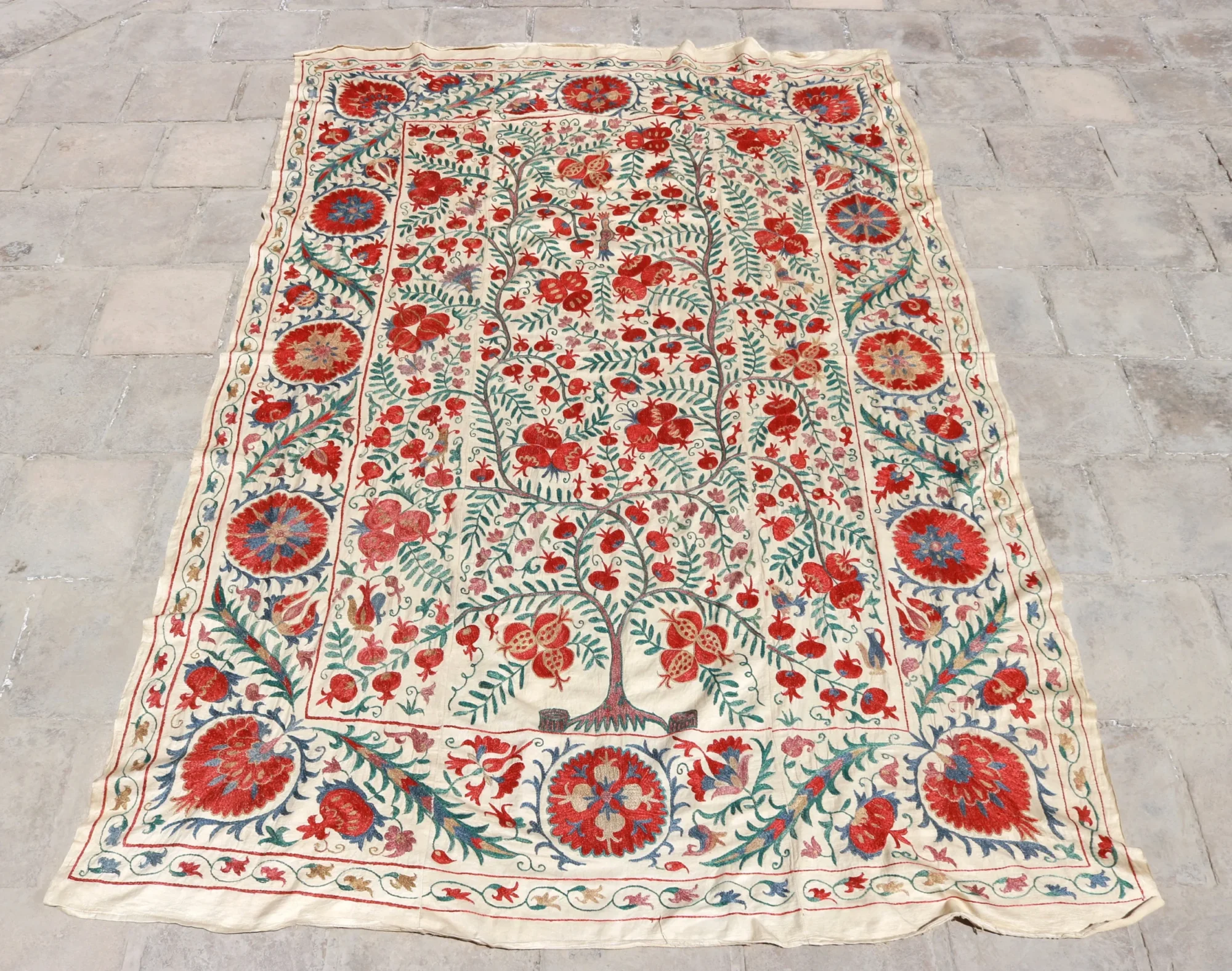 Suzani Uzbek handmade embroidery,Suzani Fabric Suzani Wall Hanging,  Bedspread, Bedcover, Wall hanging Decorative fabric, Suzani tablecloth.