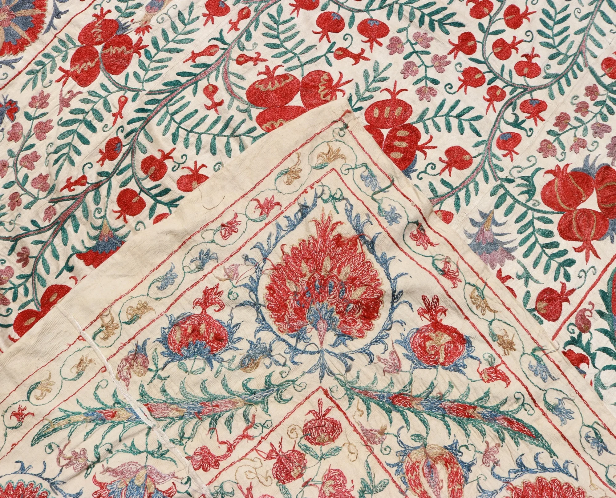 Suzani Uzbek handmade embroidery,Suzani Fabric Suzani Wall Hanging,  Bedspread, Bedcover, Wall hanging Decorative fabric, Suzani tablecloth.