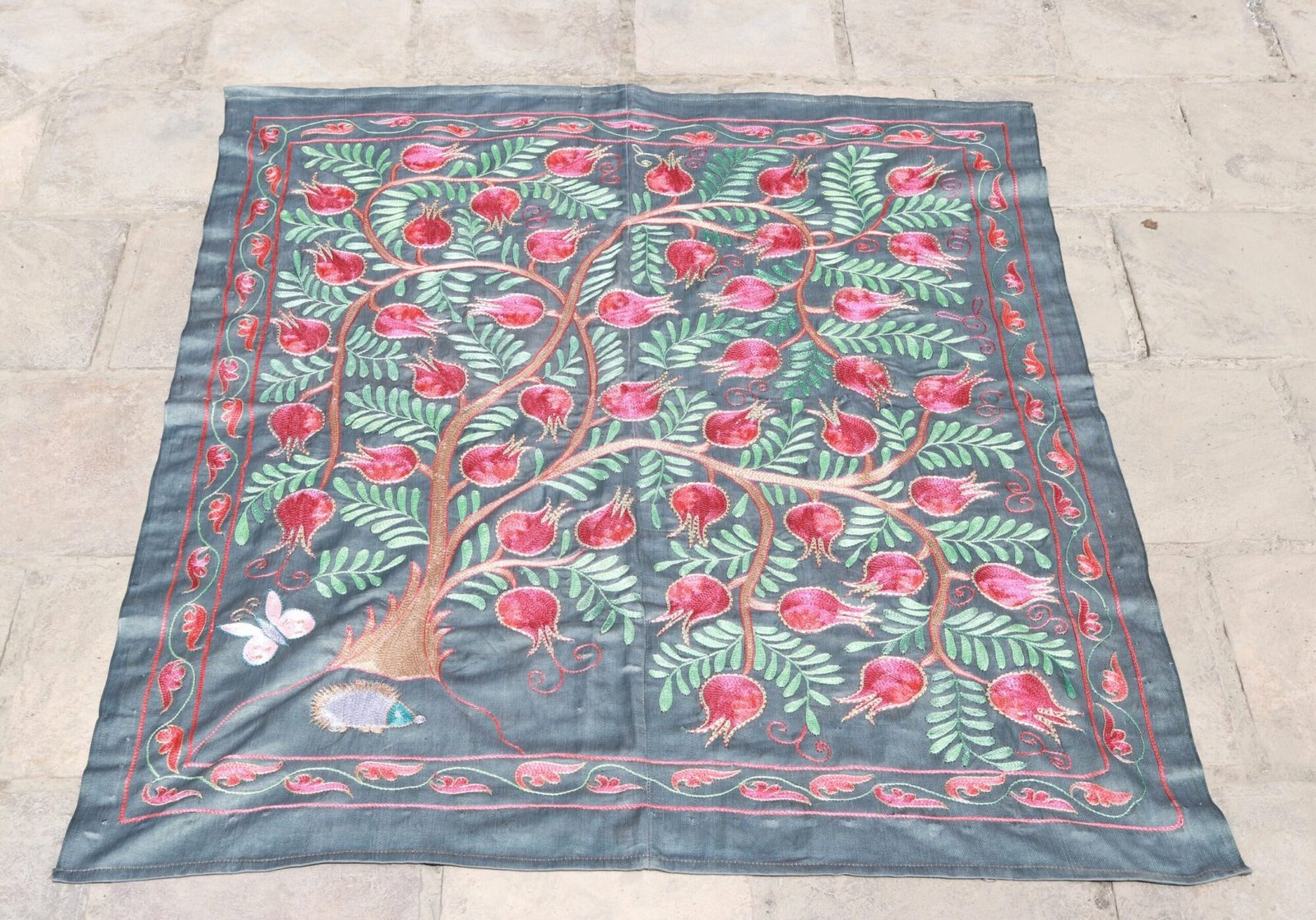 Suzani Uzbek handmade embroidery,Suzani Fabric Suzani Wall Hanging,  Bedspread, Bedcover, Wall hanging Decorative fabric, Suzani tablecloth.