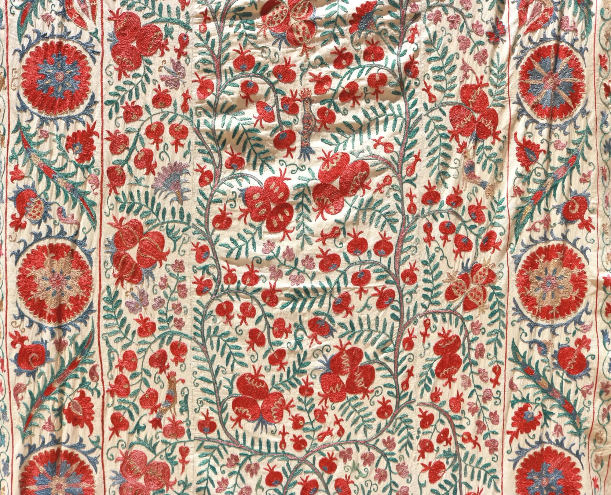 Suzani Uzbek handmade embroidery,Suzani Fabric Suzani Wall Hanging,  Bedspread, Bedcover, Wall hanging Decorative fabric, Suzani tablecloth.