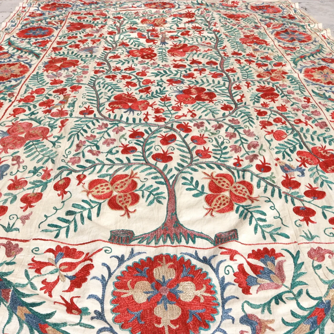 Suzani Uzbek handmade embroidery,Suzani Fabric Suzani Wall Hanging,  Bedspread, Bedcover, Wall hanging Decorative fabric, Suzani tablecloth.