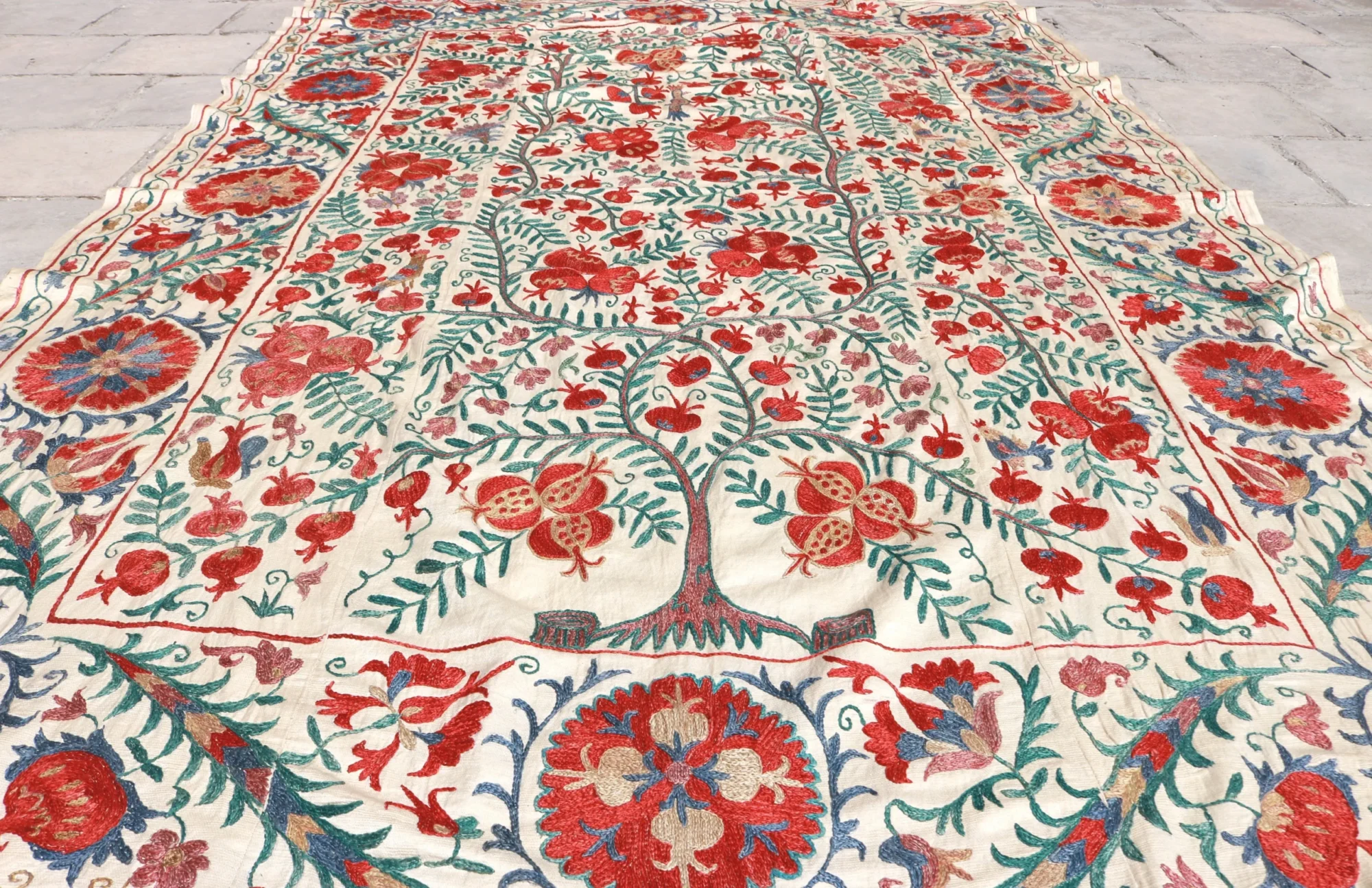 Suzani Uzbek handmade embroidery,Suzani Fabric Suzani Wall Hanging,  Bedspread, Bedcover, Wall hanging Decorative fabric, Suzani tablecloth.