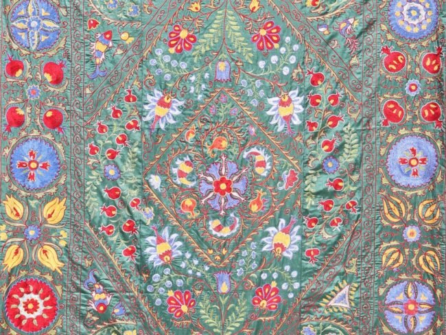 Silk Suzani Clasic Uzbek embroidery,Suzani Fabric Suzani Wall Hanging, Bedspread, Bed cover, Wall hanging, Wall Decor fabric, Tablecloth