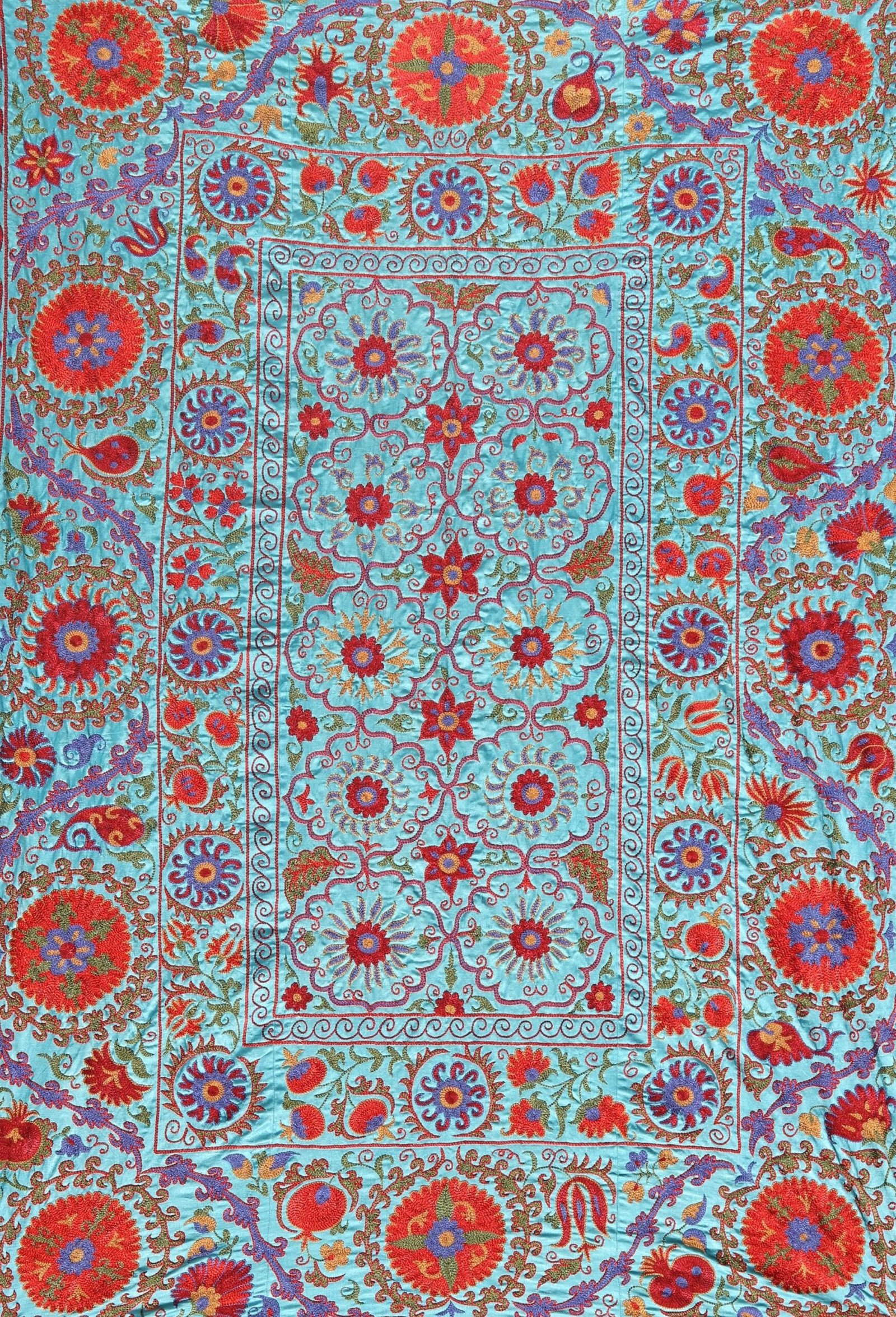 Silk Suzani Clasic Uzbek embroidery,Suzani Fabric Suzani Wall Hanging, Bedspread, Bed cover, Wall hanging, Wall Decor fabric, Tablecloth