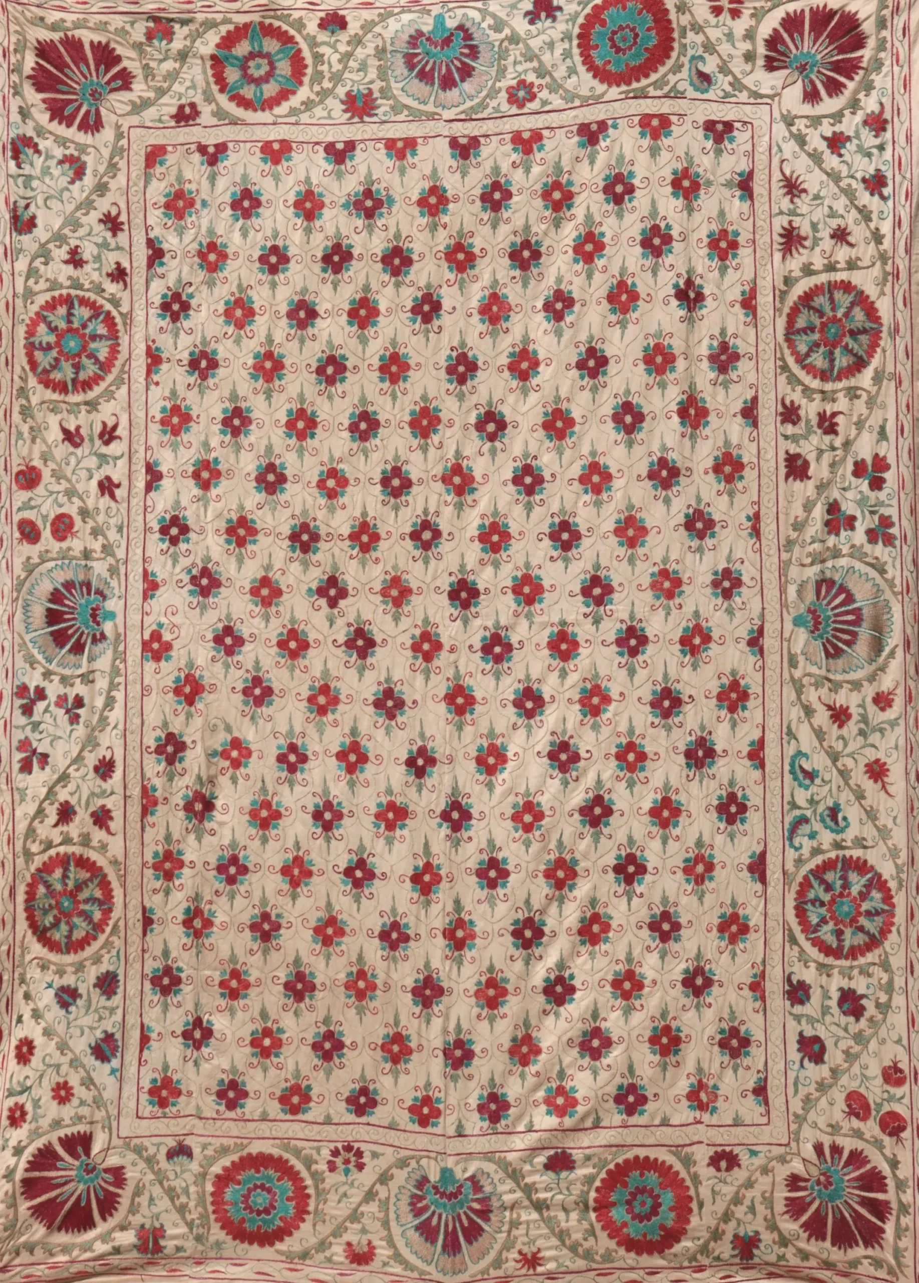 Suzani Uzbek handmade embroidery,Suzani Fabric Suzani Wall Hanging,  Bedspread, Bedcover, Wall hanging Decorative fabric, Suzani tablecloth.