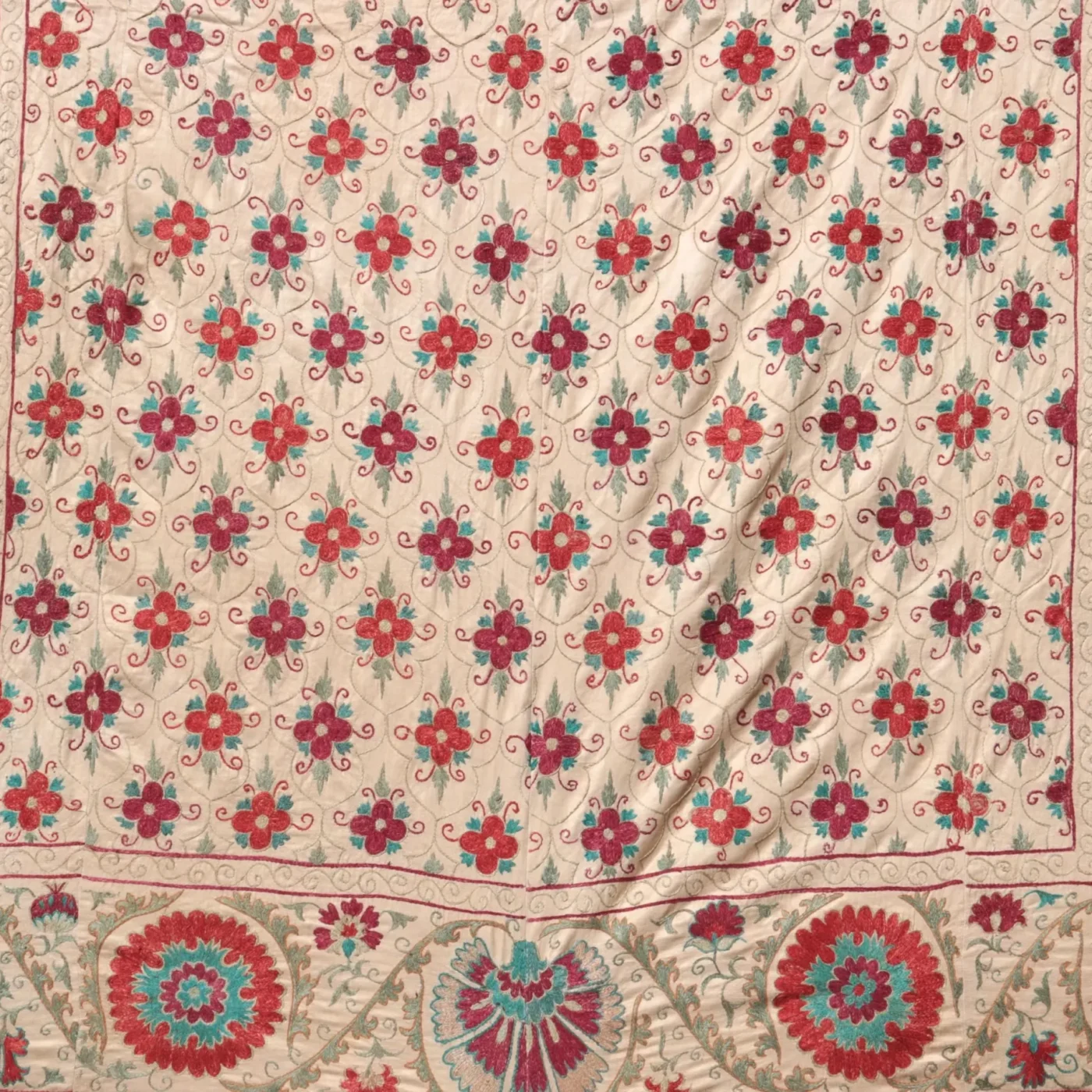 Suzani Uzbek handmade embroidery,Suzani Fabric Suzani Wall Hanging,  Bedspread, Bedcover, Wall hanging Decorative fabric, Suzani tablecloth.