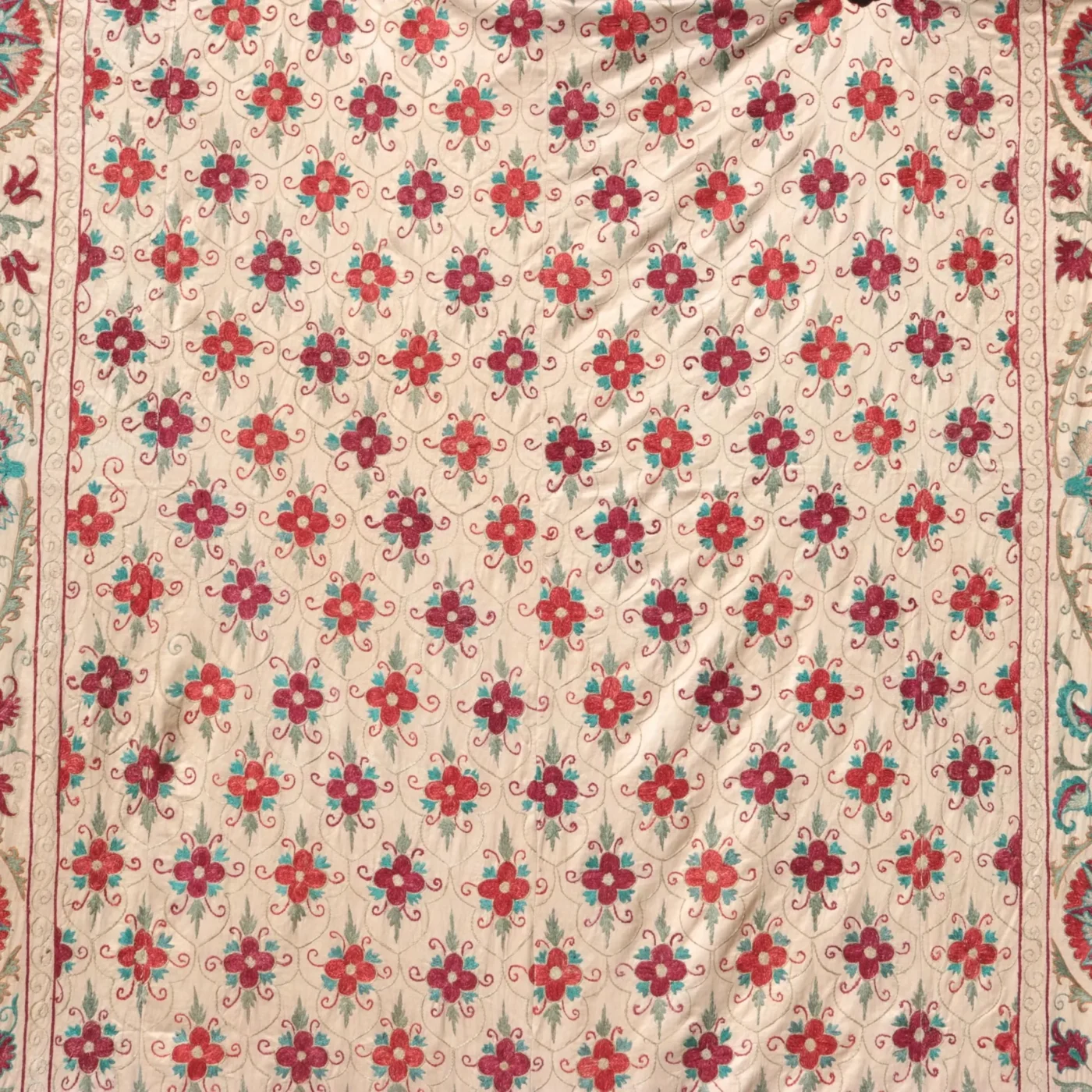 Suzani Uzbek handmade embroidery,Suzani Fabric Suzani Wall Hanging,  Bedspread, Bedcover, Wall hanging Decorative fabric, Suzani tablecloth.