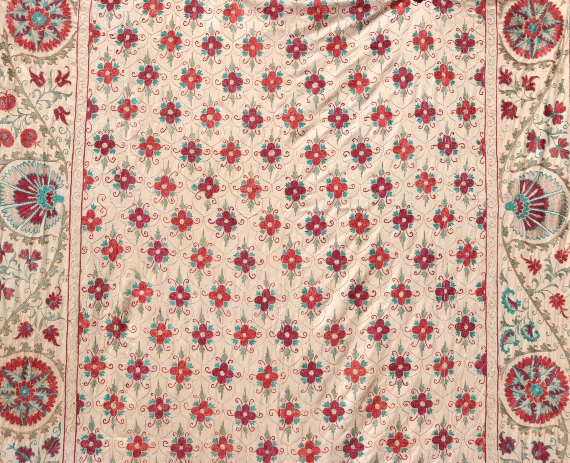 Suzani Uzbek handmade embroidery,Suzani Fabric Suzani Wall Hanging,  Bedspread, Bedcover, Wall hanging Decorative fabric, Suzani tablecloth.
