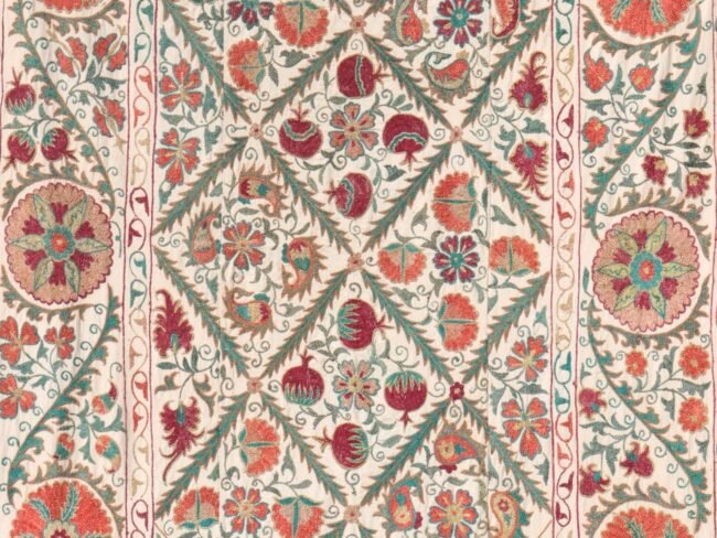 Suzani Uzbek handmade embroidery,Suzani Fabric Suzani Wall Hanging,  Bedspread, Bedcover, Wall hanging Decorative fabric, Suzani tablecloth.