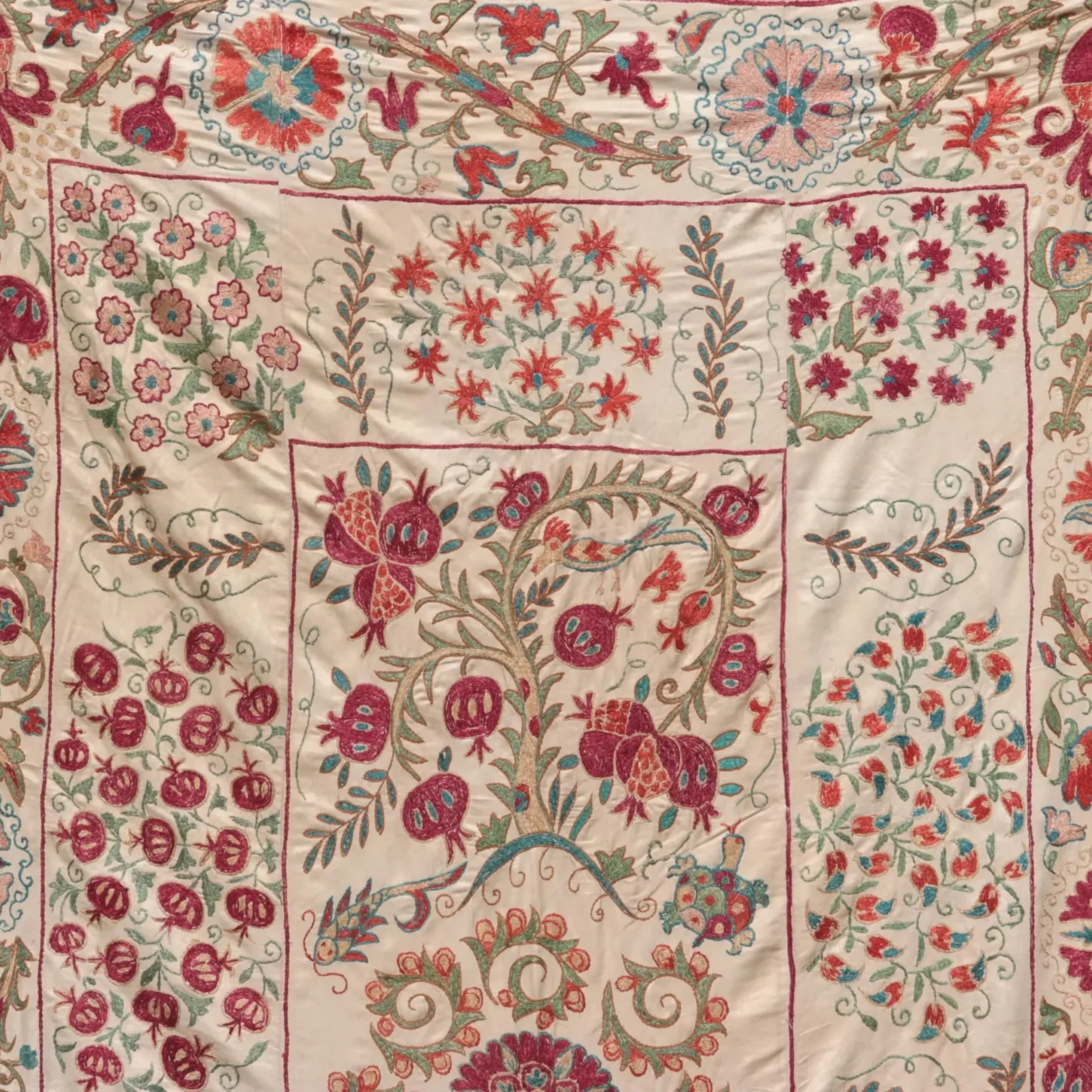 Suzani Uzbek handmade embroidery,Suzani Fabric Suzani Wall Hanging,  Bedspread, Bedcover, Wall hanging Decorative fabric, Suzani tablecloth.