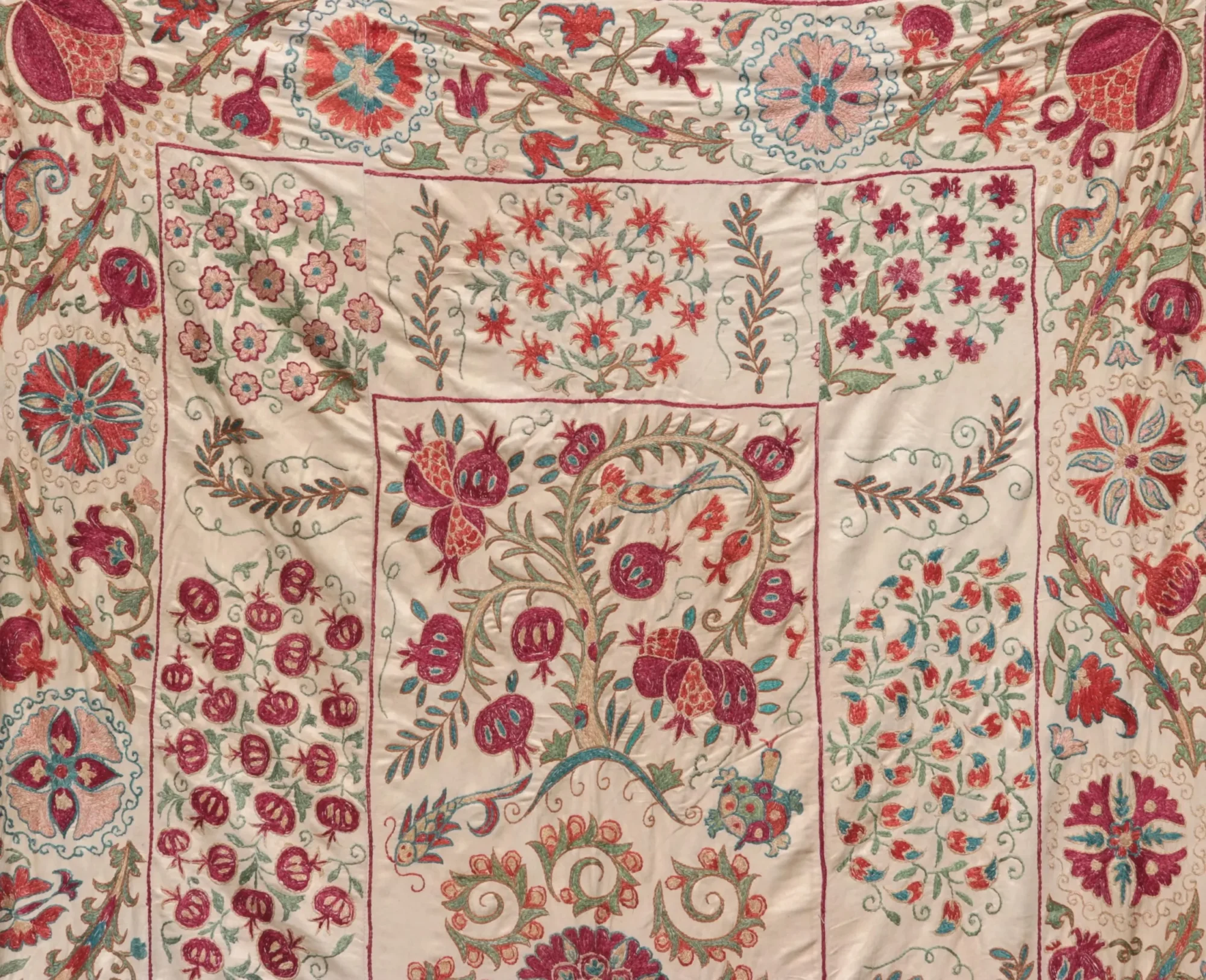 Suzani Uzbek handmade embroidery,Suzani Fabric Suzani Wall Hanging,  Bedspread, Bedcover, Wall hanging Decorative fabric, Suzani tablecloth.