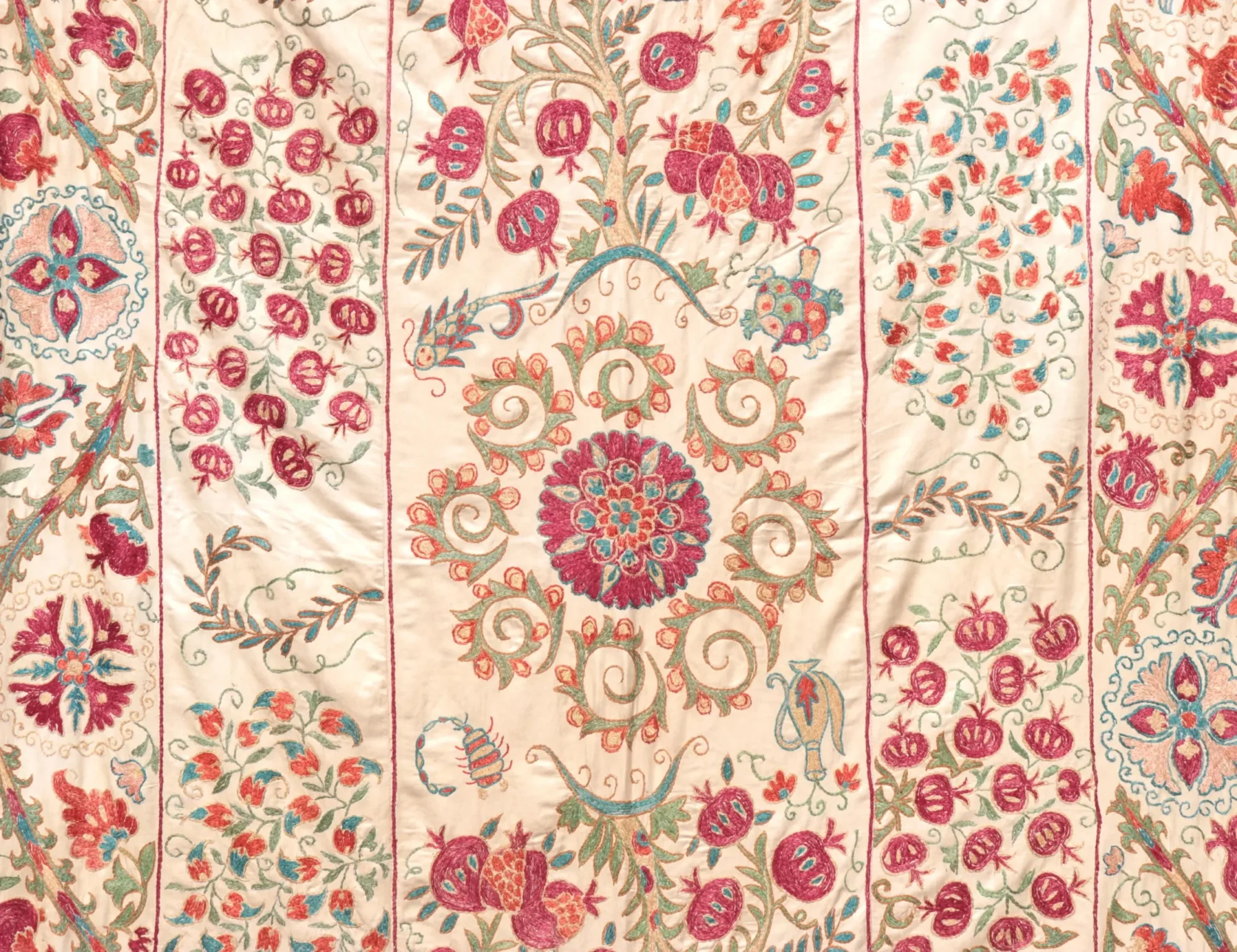Suzani Uzbek handmade embroidery,Suzani Fabric Suzani Wall Hanging,  Bedspread, Bedcover, Wall hanging Decorative fabric, Suzani tablecloth.
