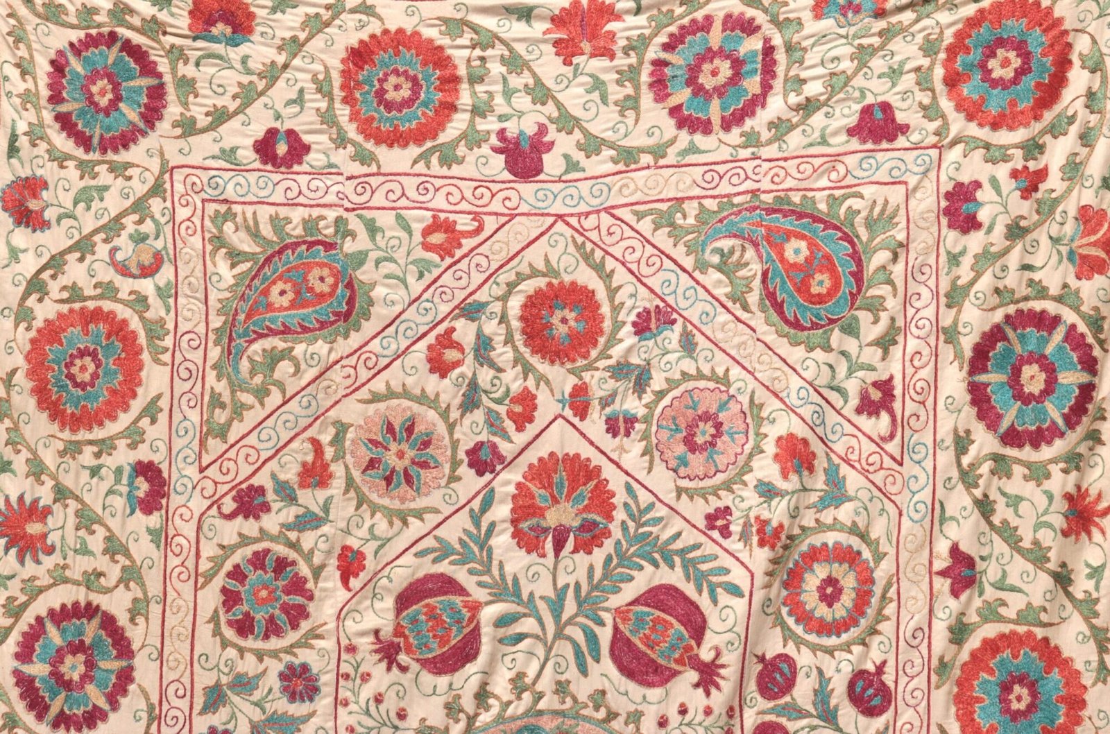 Suzani Uzbek handmade embroidery,Suzani Fabric Suzani Wall Hanging,  Bedspread, Bedcover, Wall hanging Decorative fabric, Suzani tablecloth.