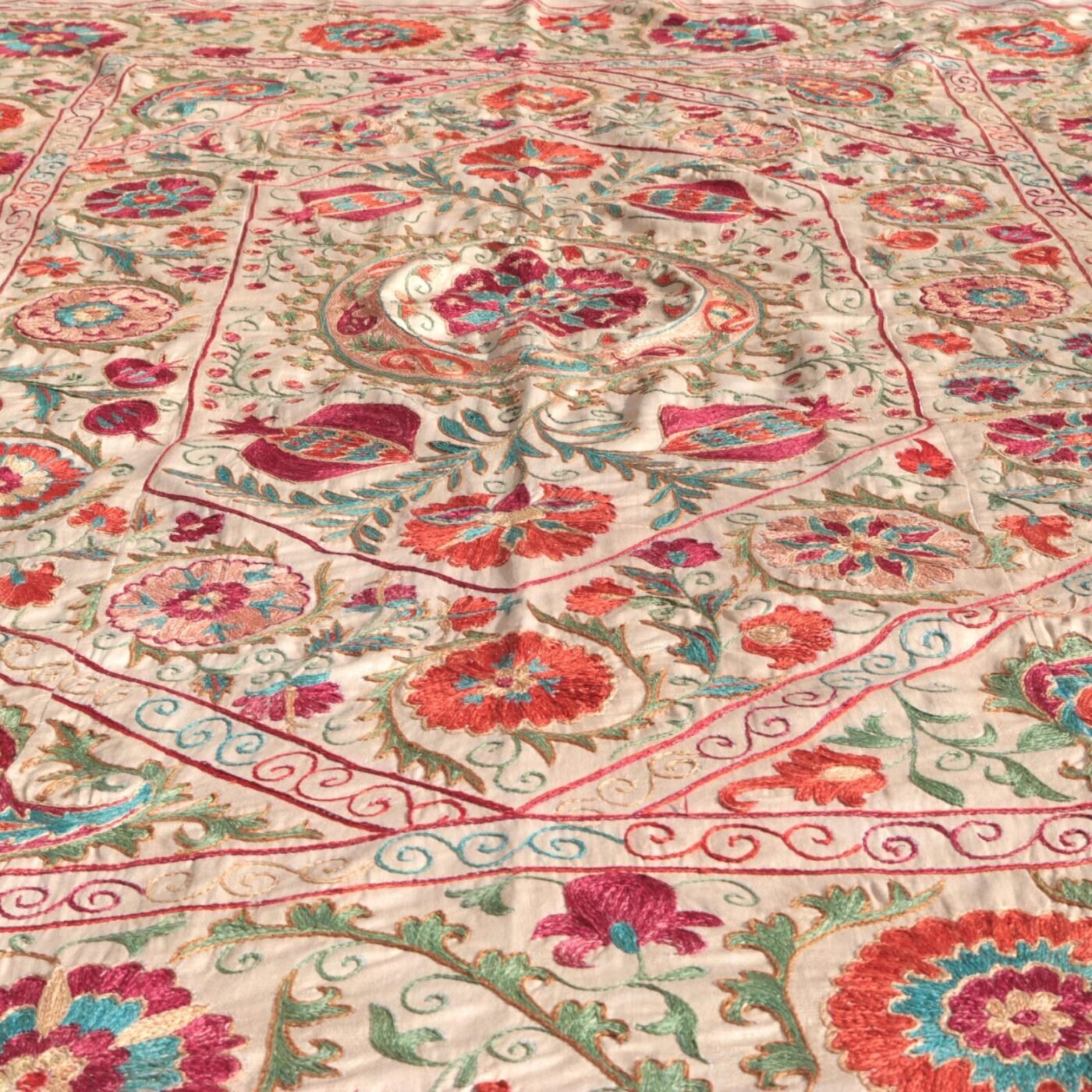 Suzani Uzbek handmade embroidery,Suzani Fabric Suzani Wall Hanging,  Bedspread, Bedcover, Wall hanging Decorative fabric, Suzani tablecloth.